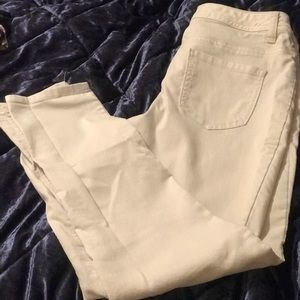 Beige Crop Pants